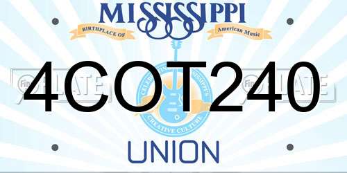 4COT240 Mississippi License Plate