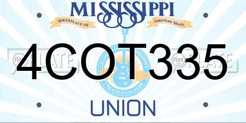 4COT335 Mississippi License Plate