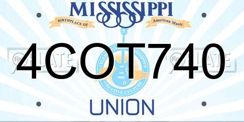 4COT740 Mississippi License Plate