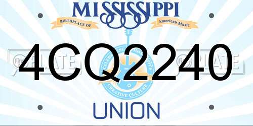 4CQ2240 Mississippi License Plate