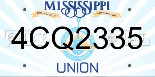 4CQ2335 Mississippi License Plate