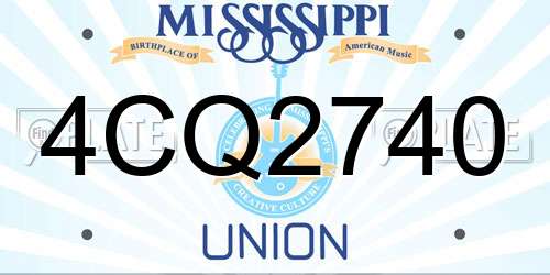 4CQ2740 Mississippi License Plate