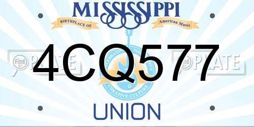 4CQ577 Mississippi License Plate