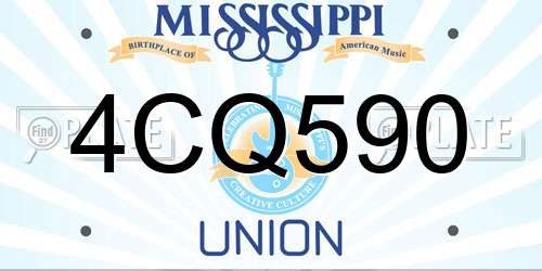 4CQ590 Mississippi License Plate