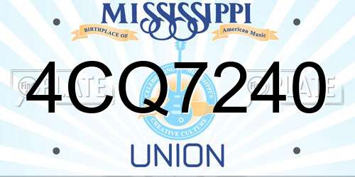 4CQ7240 Mississippi License Plate