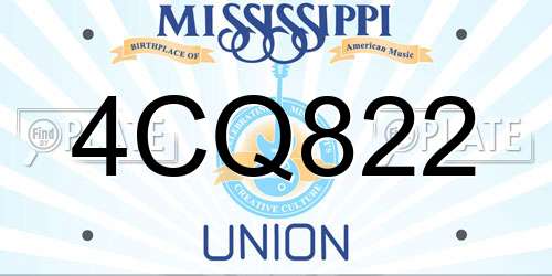 4CQ822 Mississippi License Plate
