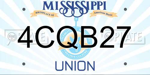 4CQB27 Mississippi License Plate