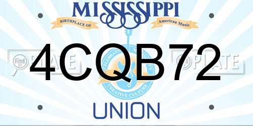 4CQB72 Mississippi License Plate