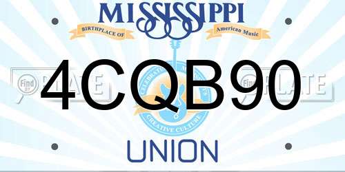 4CQB90 Mississippi License Plate