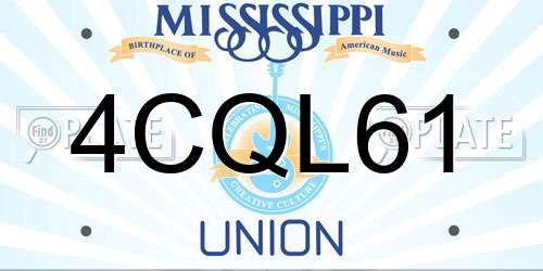 4CQL61 Mississippi License Plate