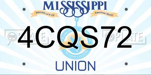 4CQS72 Mississippi License Plate