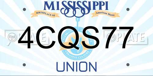 4CQS77 Mississippi License Plate