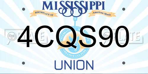 4CQS90 Mississippi License Plate