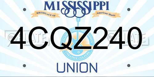 4CQZ240 Mississippi License Plate