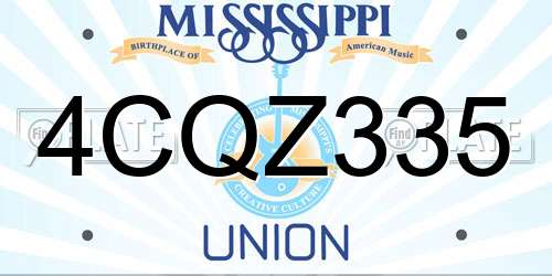 4CQZ335 Mississippi License Plate