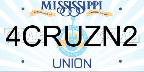4CRUZN2 Mississippi License Plate
