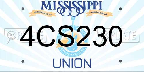 4CS230 Mississippi License Plate