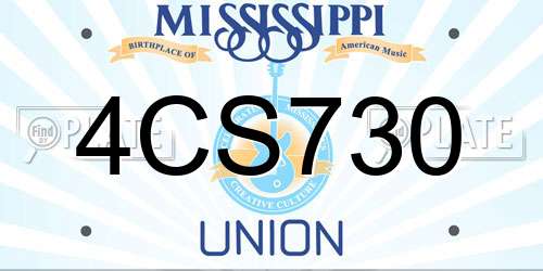 4CS730 Mississippi License Plate