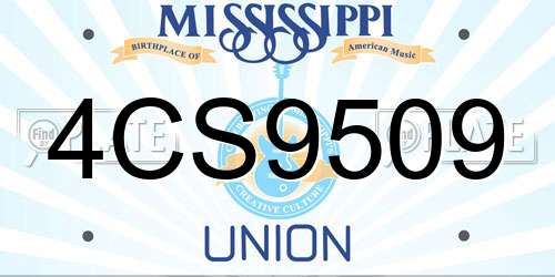 4CS9509 Mississippi License Plate