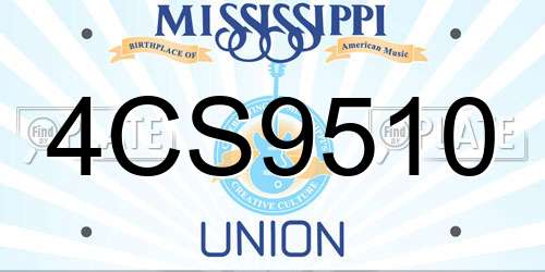 4CS9510 Mississippi License Plate