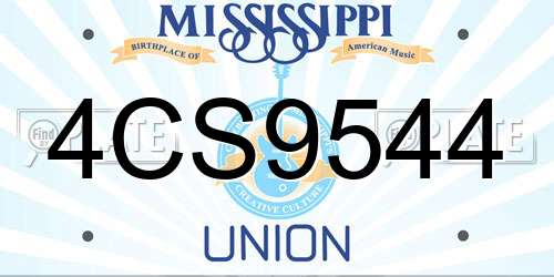 4CS9544 Mississippi License Plate