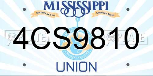 4CS9810 Mississippi License Plate