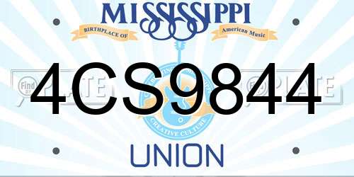 4CS9844 Mississippi License Plate