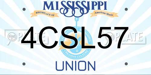 4CSL57 Mississippi License Plate