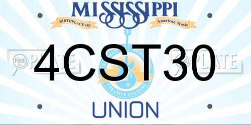 4CST30 Mississippi License Plate