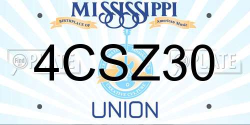 4CSZ30 Mississippi License Plate