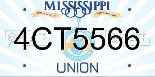 4CT5566 Mississippi License Plate