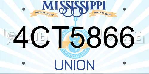 4CT5866 Mississippi License Plate