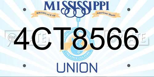 4CT8566 Mississippi License Plate