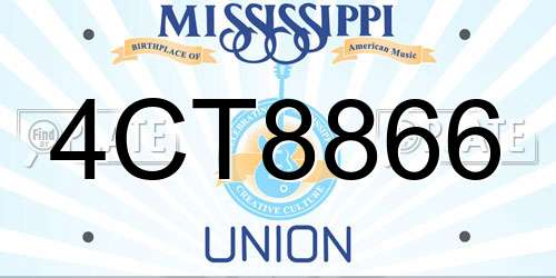 4CT8866 Mississippi License Plate