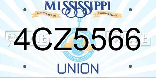 4CZ5566 Mississippi License Plate