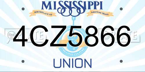 4CZ5866 Mississippi License Plate