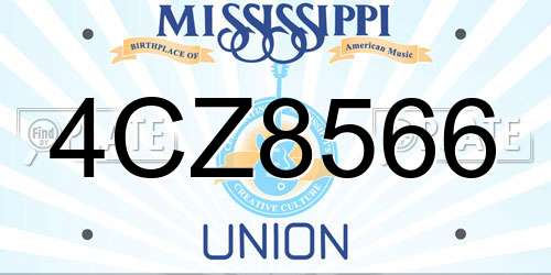 4CZ8566 Mississippi License Plate