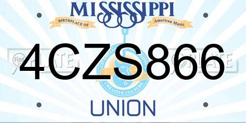 4CZS866 Mississippi License Plate