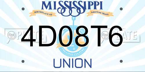 4D08T6 Mississippi License Plate