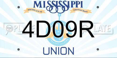 4D09R Mississippi License Plate
