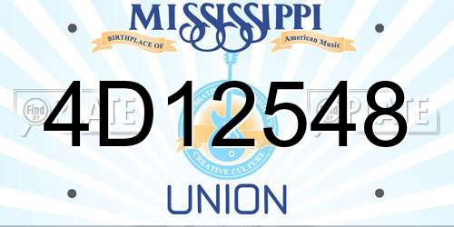 4D12548 Mississippi License Plate