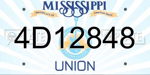 4D12848 Mississippi License Plate