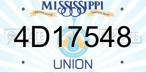 4D17548 Mississippi License Plate