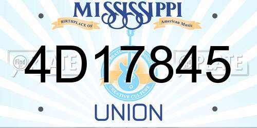 4D17845 Mississippi License Plate