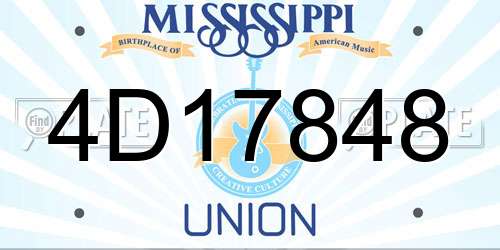 4D17848 Mississippi License Plate