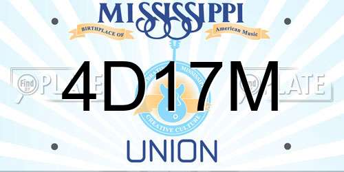 4D17M Mississippi License Plate