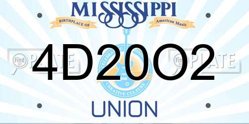 4D20O2 Mississippi License Plate