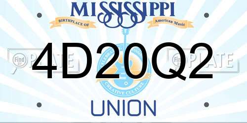 4D20Q2 Mississippi License Plate