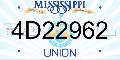 4D22962 Mississippi License Plate
