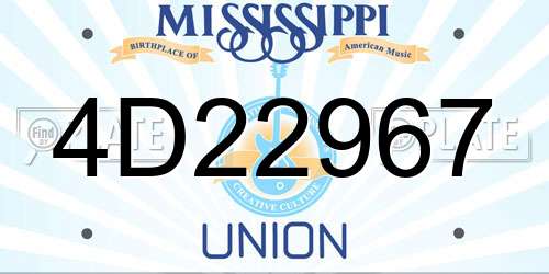 4D22967 Mississippi License Plate